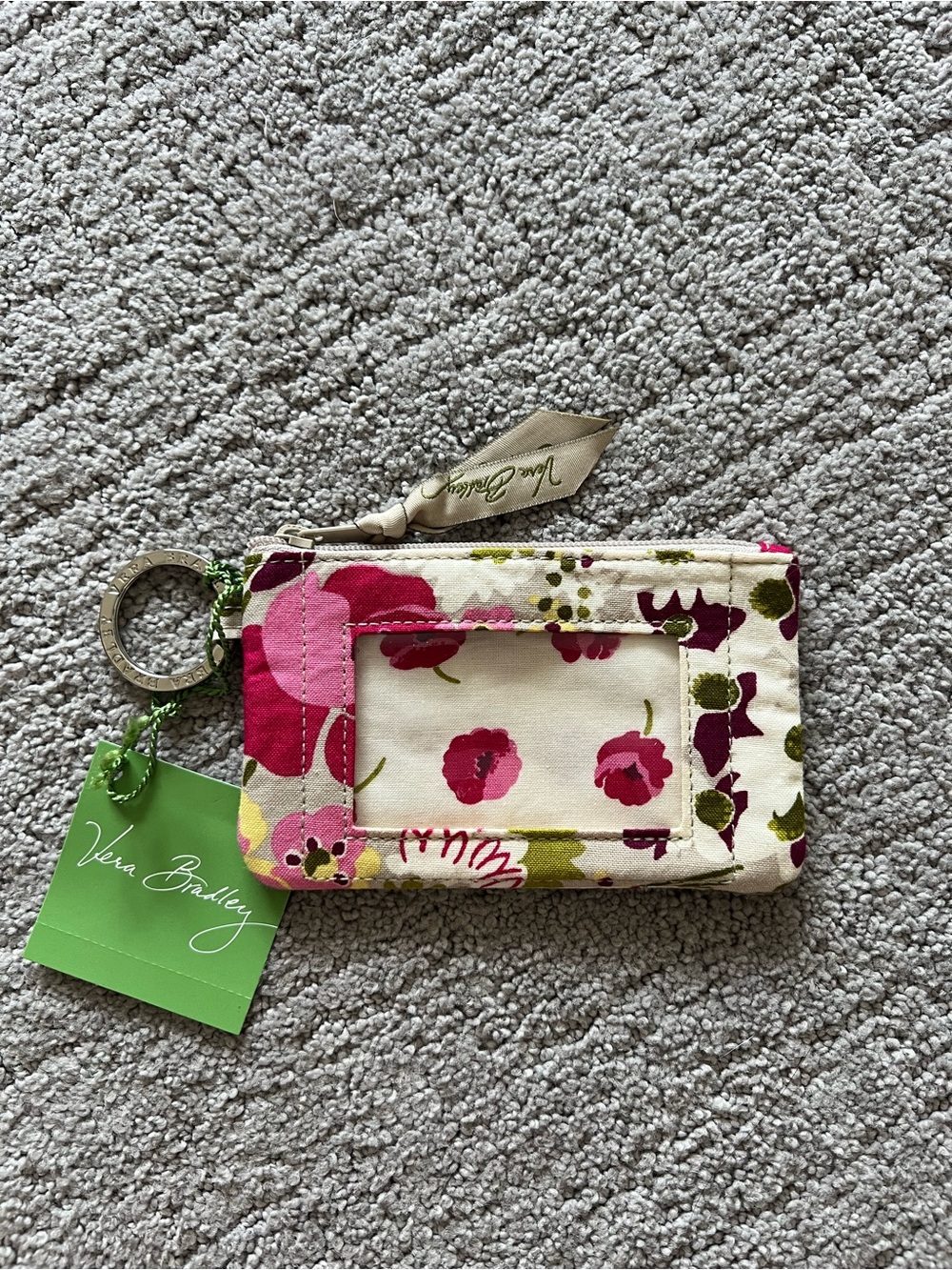 Vera Bradley Floral Zip ID Case, Make Me Blush